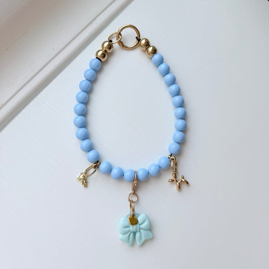 charm necklace blue - The Collar Loft