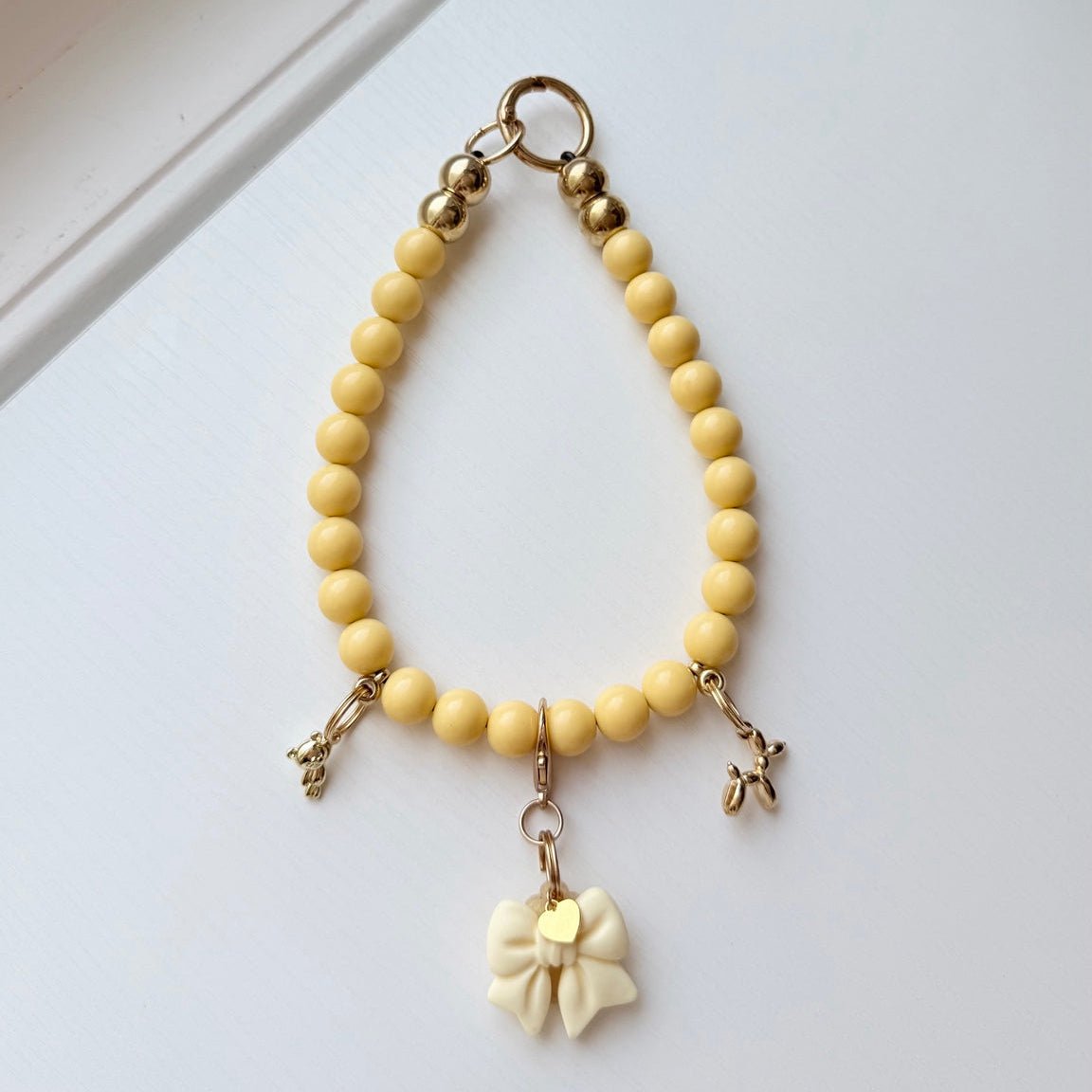 charm necklace yellow - The Collar Loft