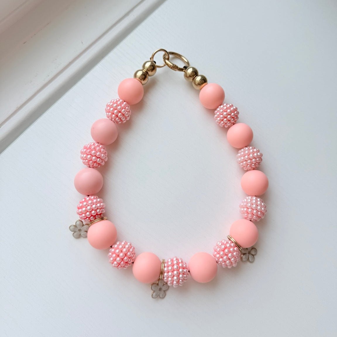 floral peach necklace - The Collar Loft