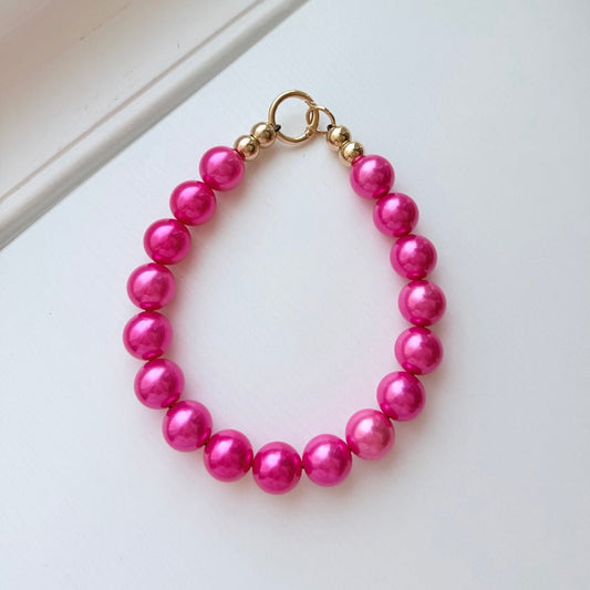 pearled pink necklace - The Collar Loft