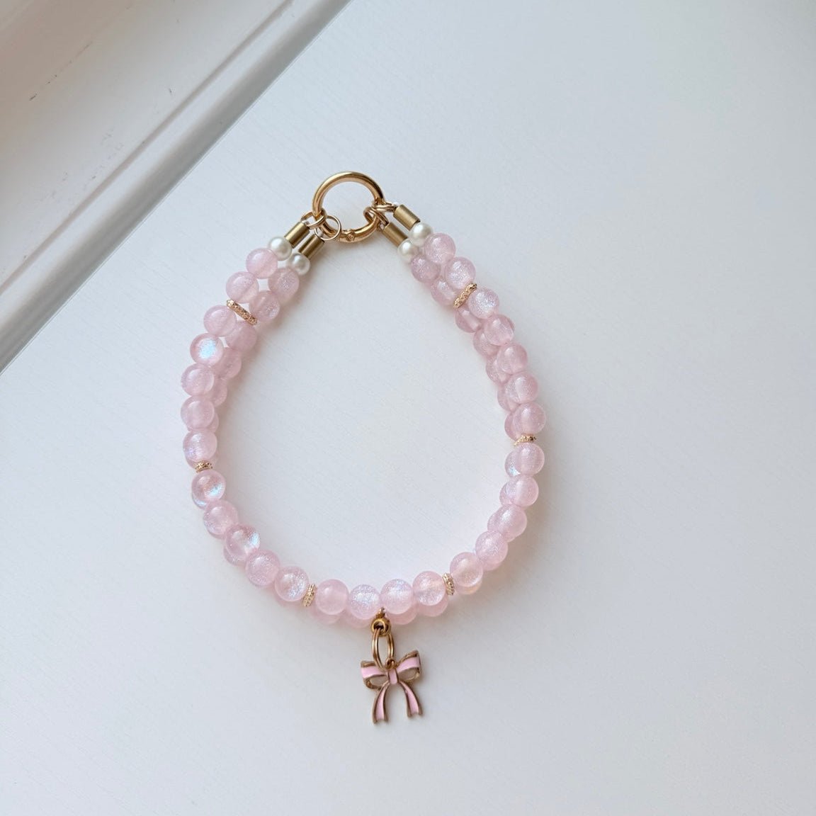 pink + sparkle double layer necklace - The Collar Loft