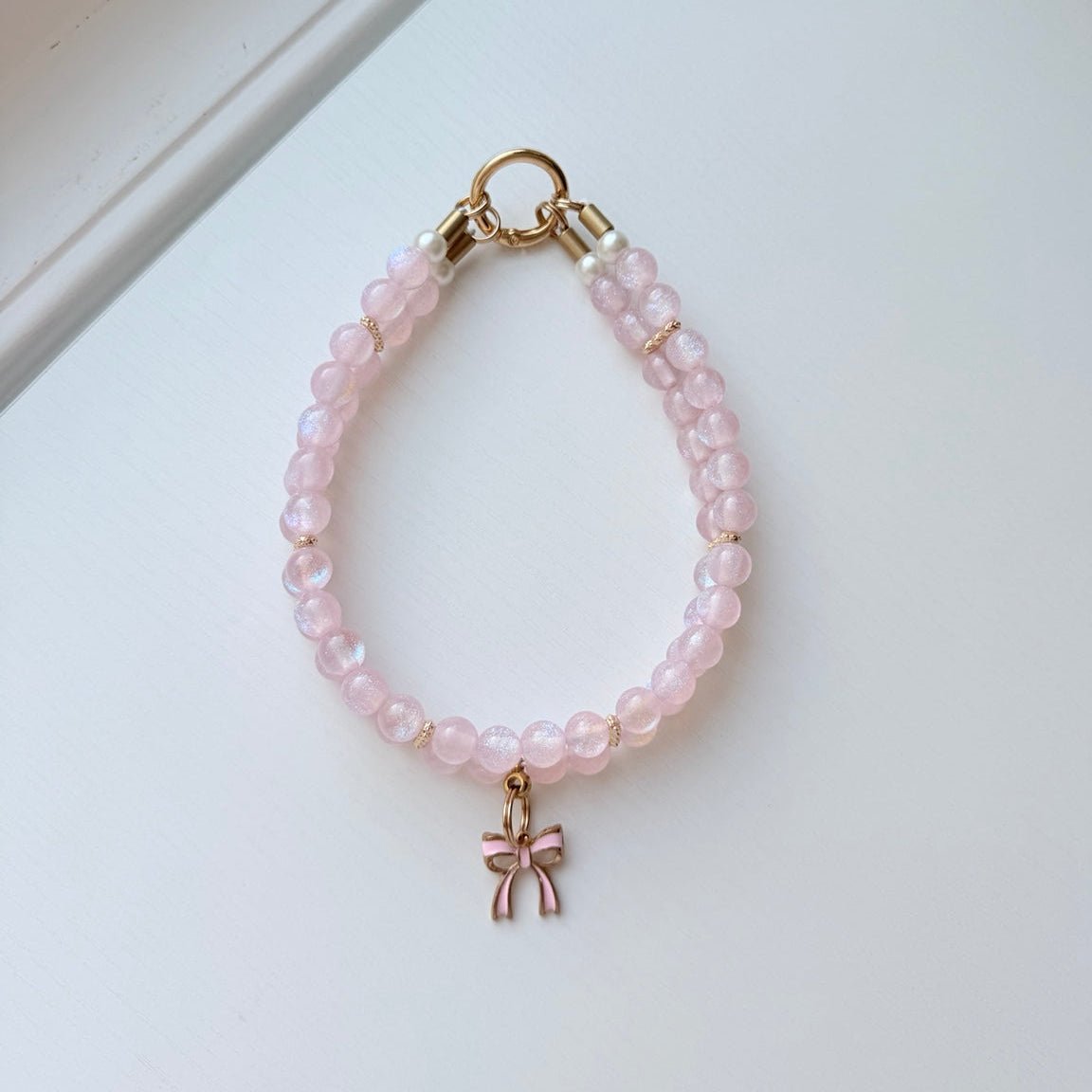 pink + sparkle double layer necklace - The Collar Loft