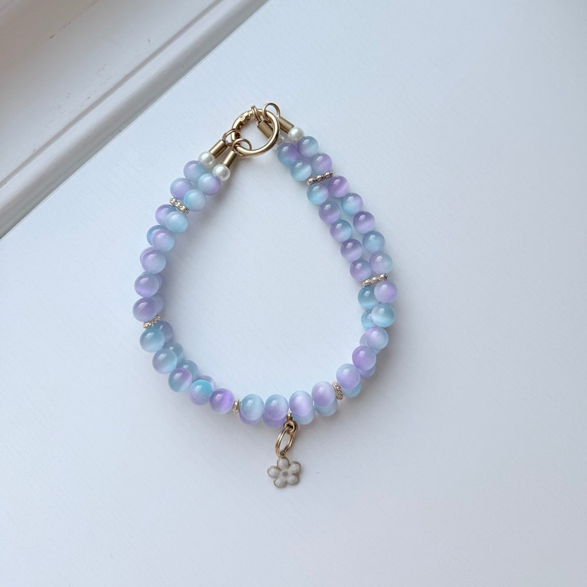 purple + blue double layer necklace - The Collar Loft
